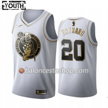 Camiseta Niños NBA Boston Celtics Gordon Hayward 20 2019-20 Nike Blanco Golden Edition Swingman